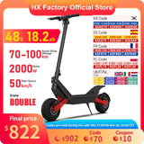 HX X10 18.2AH Electric Scooter 2000W 50KM/H Foldable Electric Kick E Scooter Dual Motors 11 Inch Escooter for Adults - Enfance-Heureuse