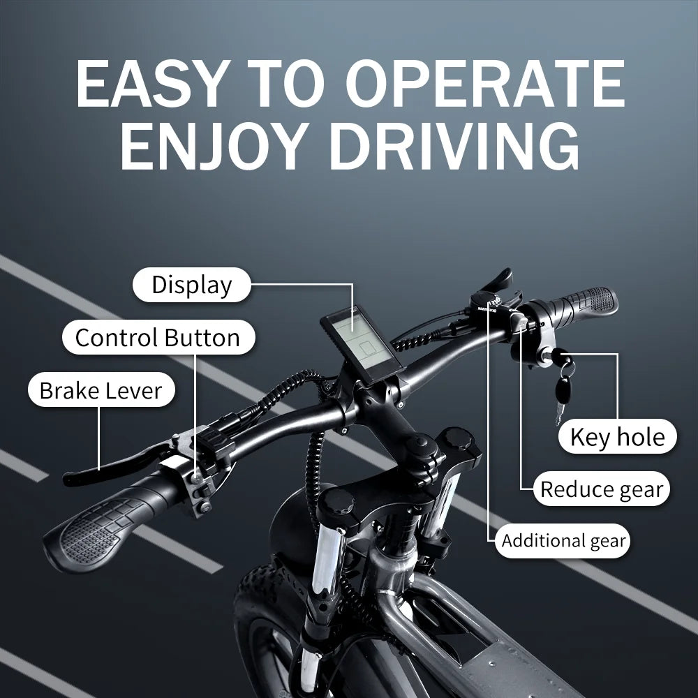 DEEPOWER S7Pro Electric Bike for Adults, 48V, 60Ah,Dual Battery, 20''x4.0 Fat Tires,Snow Mountain E-Bike, 2000W Electric Bicycle - Enfance-Heureuse