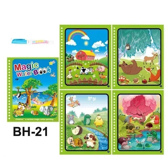 Children Magic Water Drawing Book Reusable Coloring Book Painting Drawing Toys Sensory Early Education Montessori Toys for Kids - Enfance-Heureuse