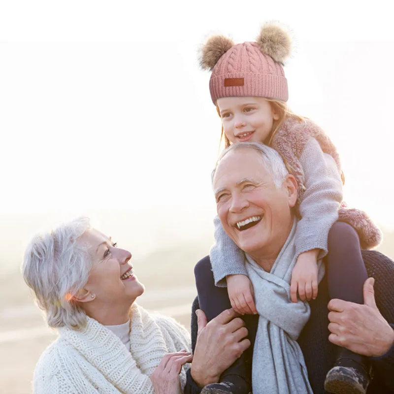 Cute Double Wool Pompom Baby Hat Children Cap Warm Autumn Winter Hats For Kids Boys Girls Knitted Warmer Beanie Caps Bonnet - Enfance-Heureuse