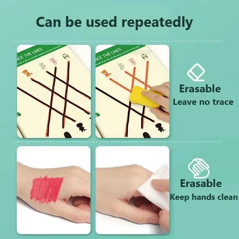 Magical Tracing Workbook Montessori Training Book Reusable Magic Practice Copybook Children Drawing Education Books - Enfance-Heureuse