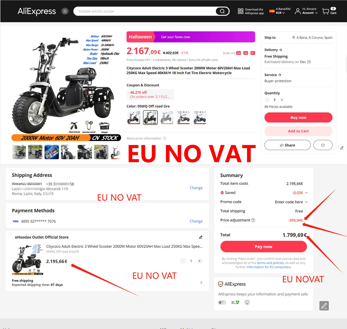 For Adults Citycoco 18 Inch Off-road Fat Tire Max Speed 60-70KM/H 4000 Powerful Motor 2 2heel Detachable Eectric Scooter - Enfance-Heureuse