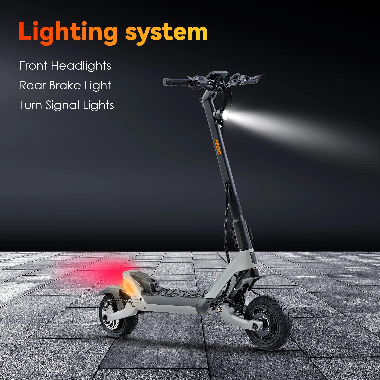 HEZZO F6 Electric Scooter 60V 1600W Dual Motors 10inch Off-road Folding Escooter 23AH Lithium Battery Long Range Full Suspension - Enfance-Heureuse