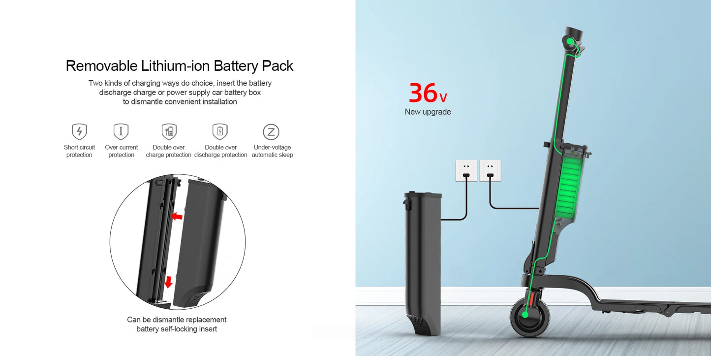 HX X6 electric scooter Foldable 350W 25KM/H Electric scooters 7.5AH 36V E Scooter 5.5 Inch Escooter for Adults - Enfance-Heureuse