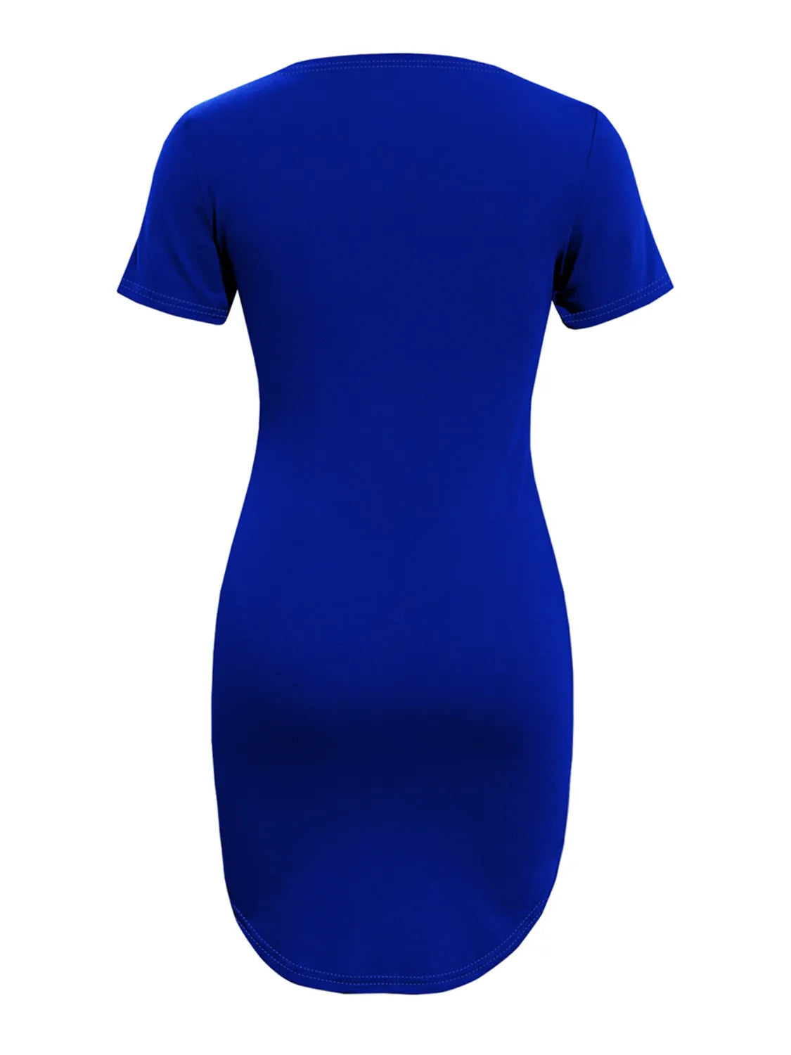 Round Neck Short Sleeve Mini Tee Dress - Enfance-Heureuse