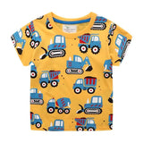 Boys' Creative Cartoon Print Short Sleeves - Enfance-Heureuse