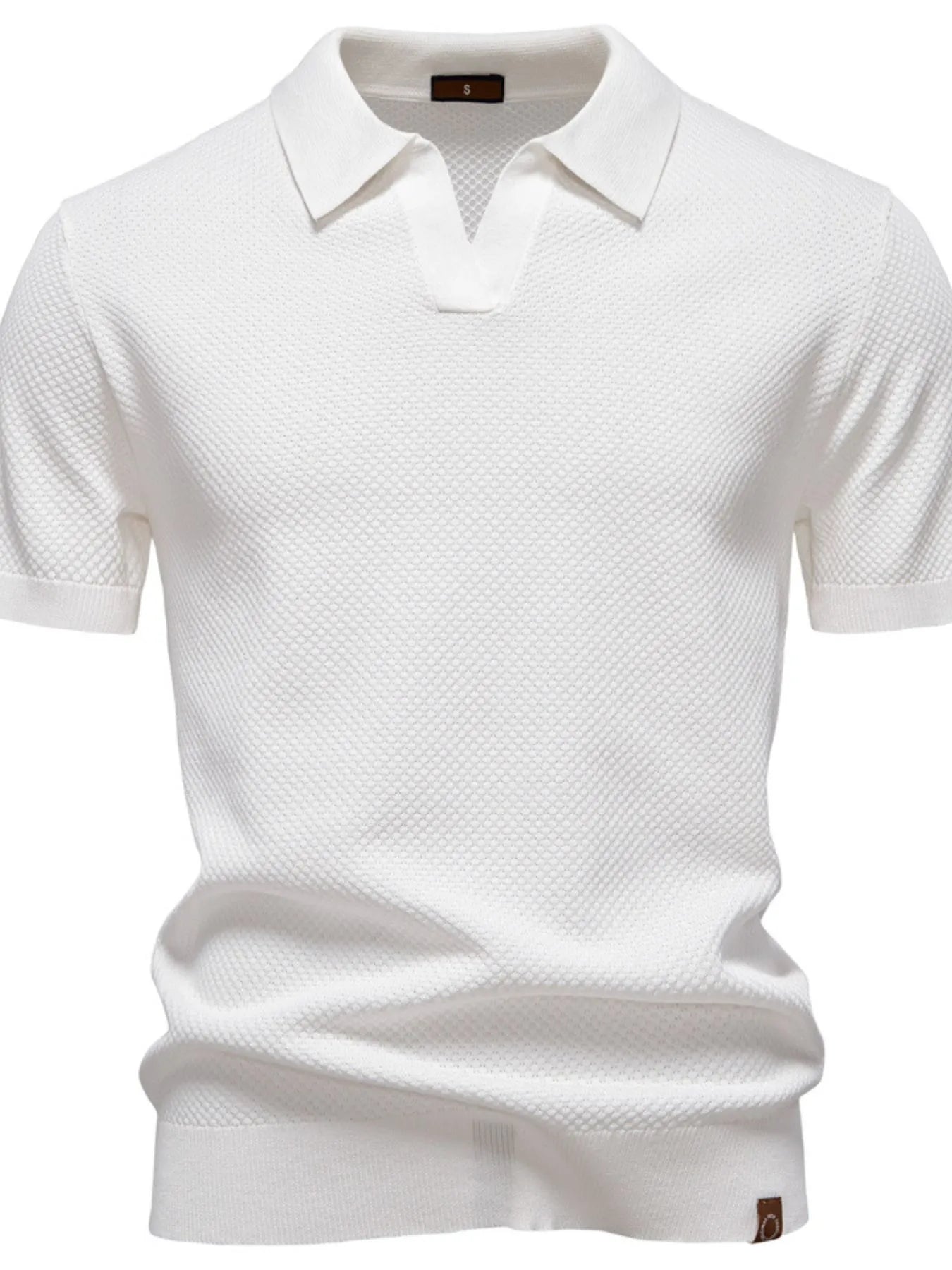 Men's Classic Textured Short Sleeve Polo Shirt - Enfance-Heureuse