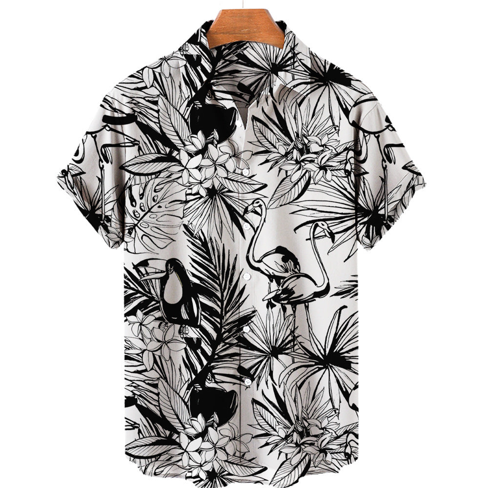 Men's 3D Digital Printing Tropical Forest Animal Hawaiian Shirt - Enfance-Heureuse
