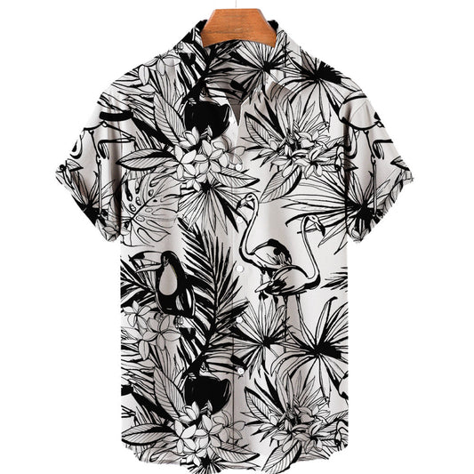 Men's 3D Digital Printing Tropical Forest Animal Hawaiian Shirt - Enfance-Heureuse
