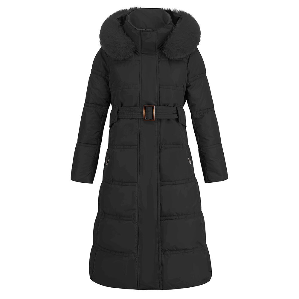 Women's Fur Collar Contrasting Slim Down Padded Jacket - Enfance-Heureuse