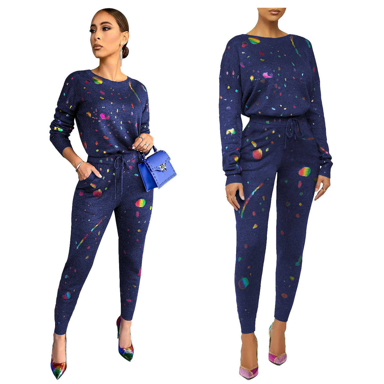 Casual Fashion Digital Printing Two Piece Set - Enfance-Heureuse