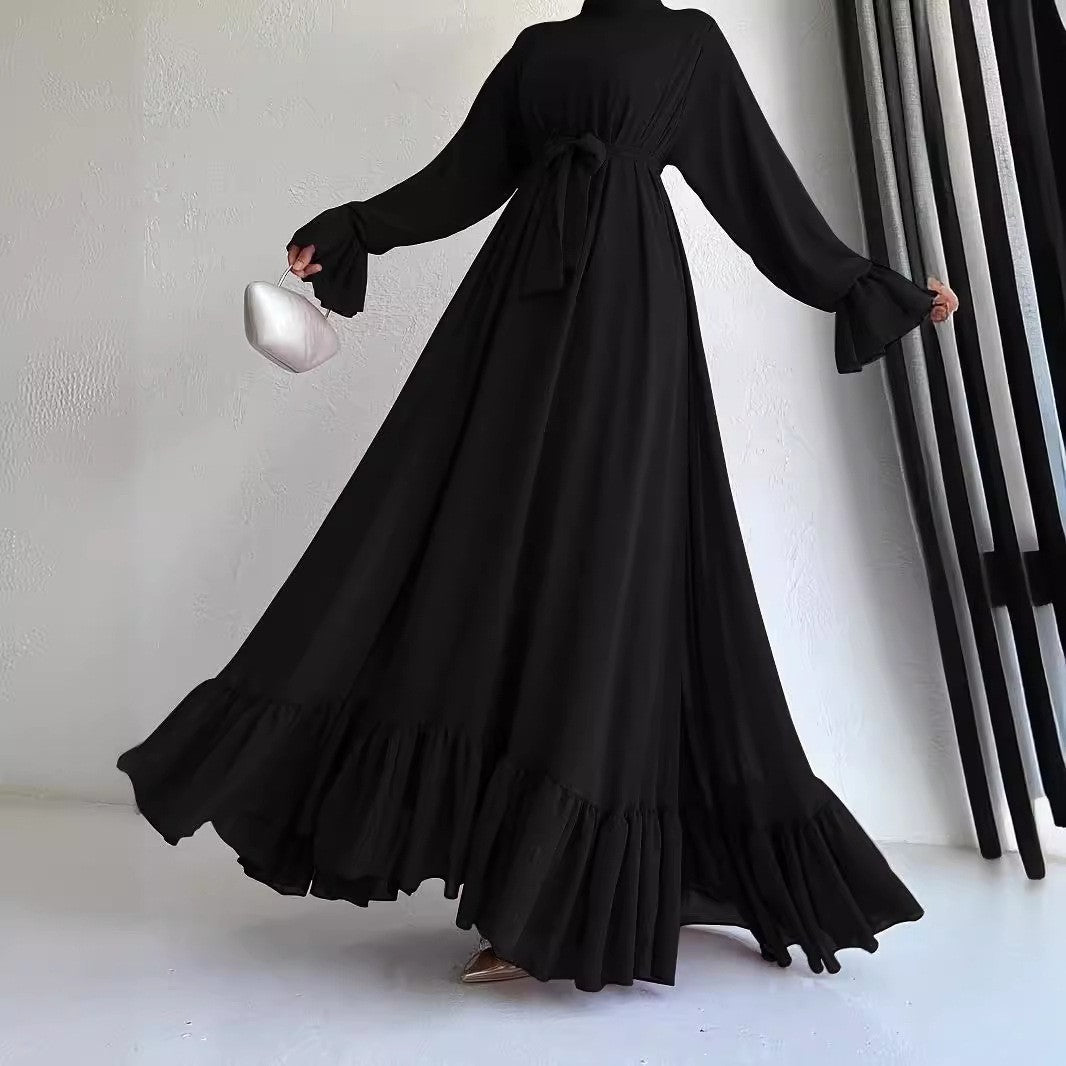 Chiffon Long Belt Fashionable Elegant Women's Dress