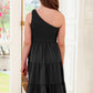 One-Shoulder Sleeveless Tiered Dress - Enfance-Heureuse