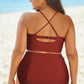 Full Size Halter Neck Crisscross Ruched Two-Piece Swimsuit - Enfance-Heureuse