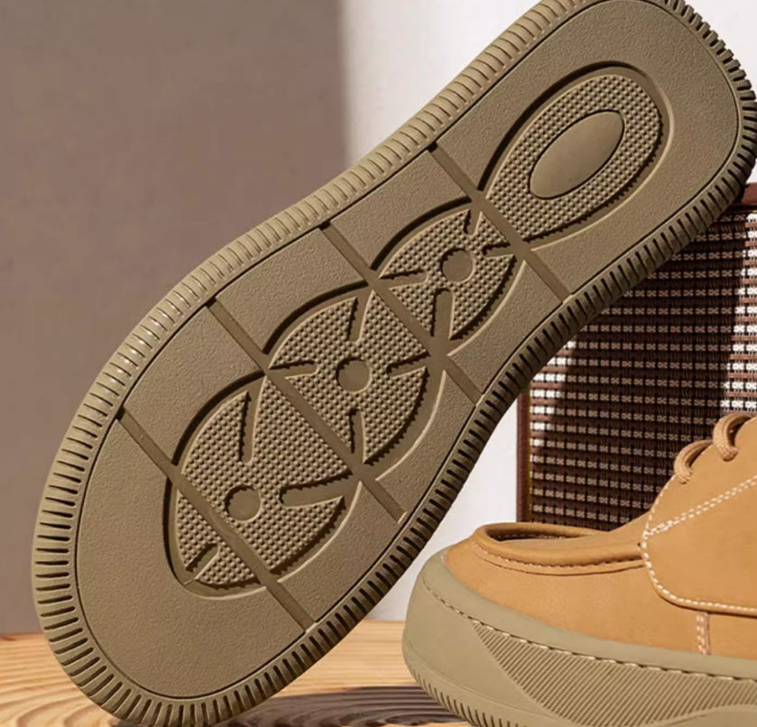 British Retro Brown Big Toe Casual Leather Shoes - Enfance-Heureuse