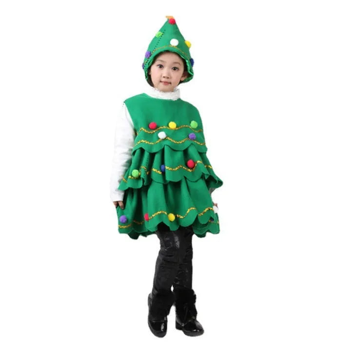 Children's Christmas Tree Performance Dance Costumes - Enfance-Heureuse