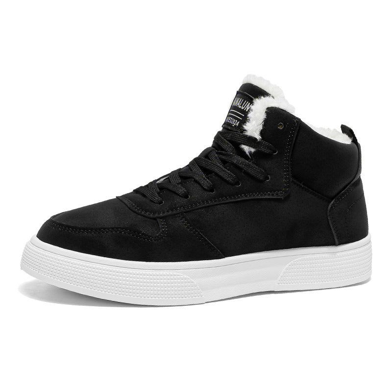 Plus Size Men's High-top Winter Warm Fleece-lined Casual Fashion Sports Cotton Shoes - Enfance-Heureuse