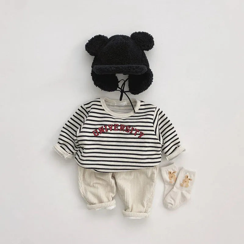 Children's Striped Long Sleeved T-shirt - Enfance-Heureuse