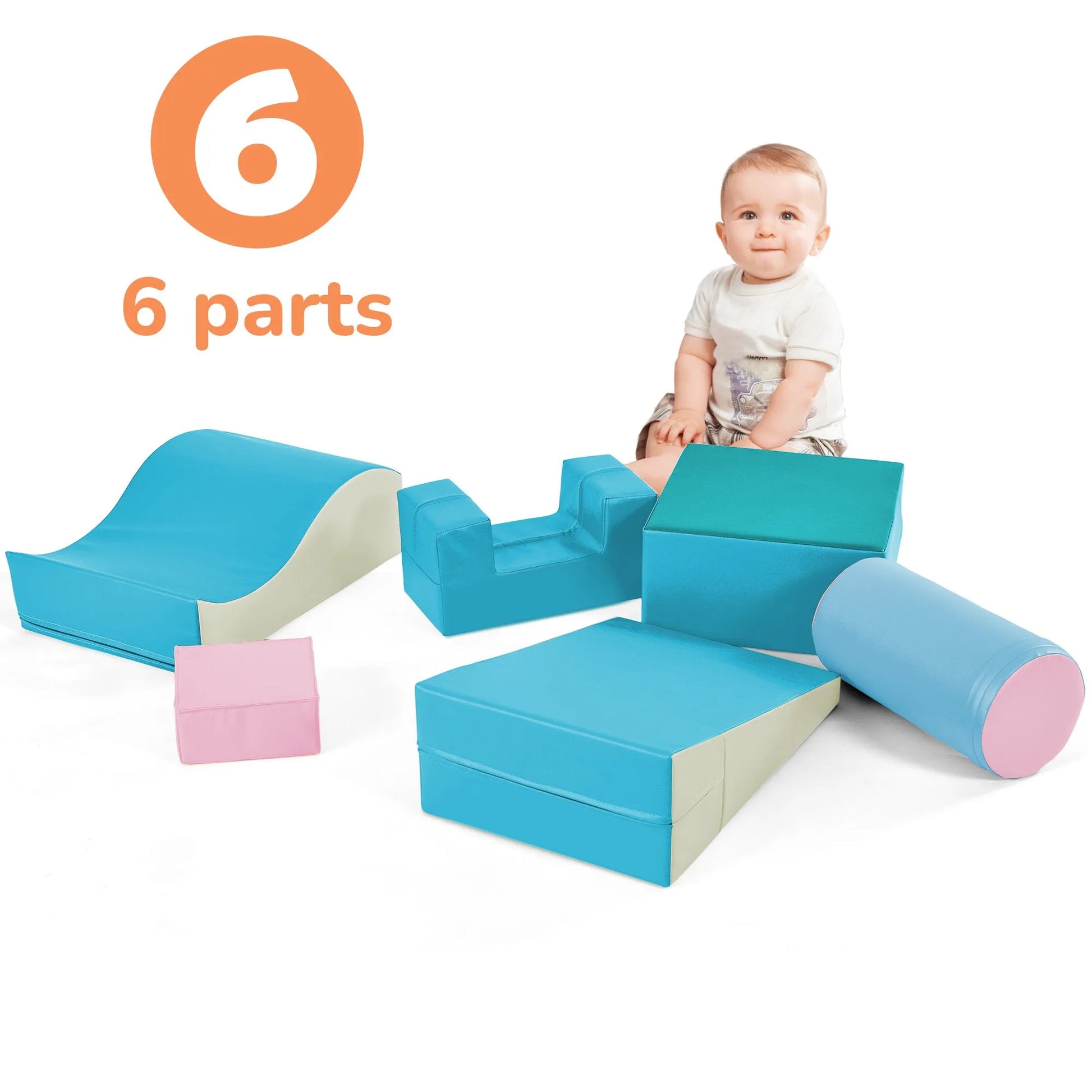 Colourful Soft Crawl And Crawl Foam Playset 6-in-1 - Enfance-Heureuse