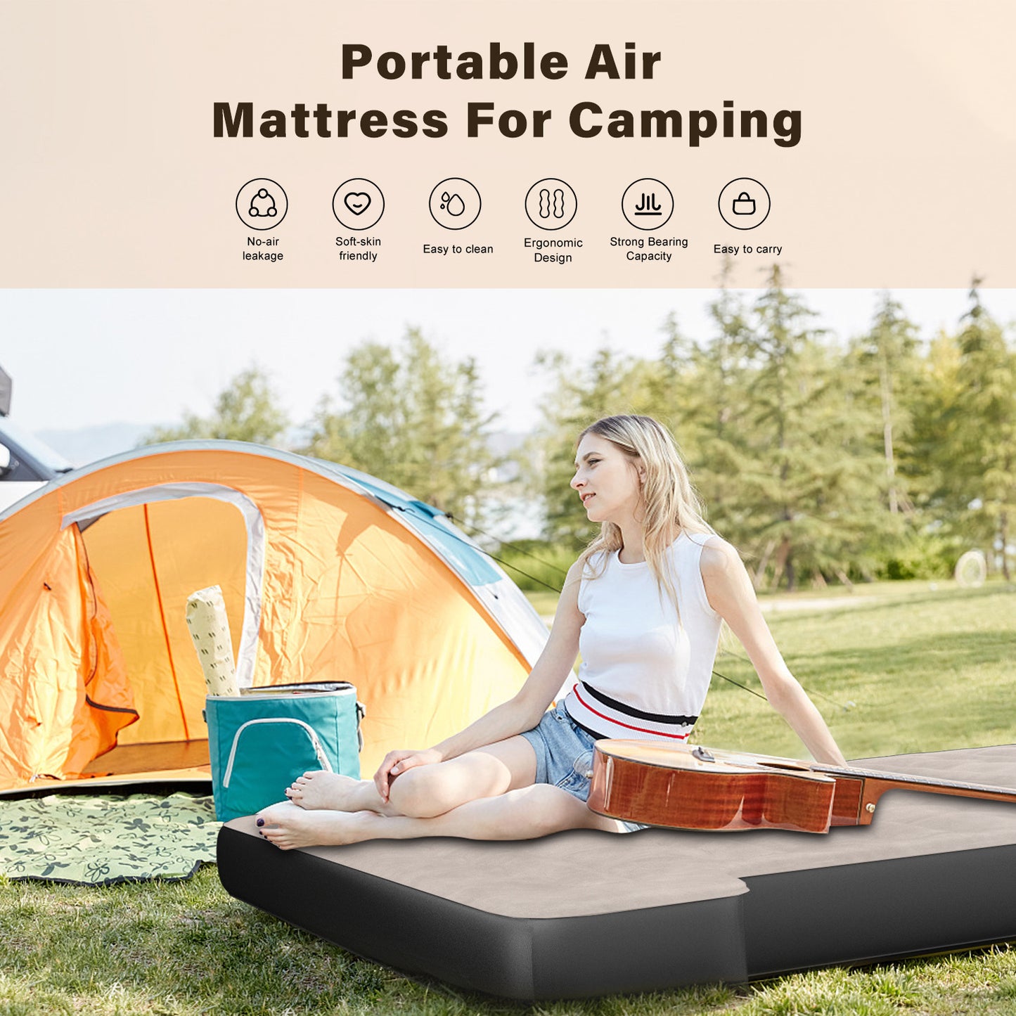 Truck Bed Air Mattress Inflatable Air Mattress For 5.5-5.8ft Short Truck Pickup Air Mattress For Camping Outdoor Bed Mattress For Travel Quick Inflation Mattress With Carry Bag - Enfance-Heureuse