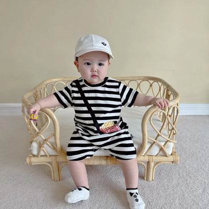 Striped Out Ha Clothing Children's Crawling Suit - Enfance-Heureuse