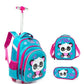 Three-piece Trolley Bag For Primary School Students - Enfance-Heureuse