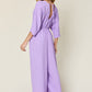Double Take Full Size Surplice Wide Leg Jumpsuit with Pockets - Enfance-Heureuse