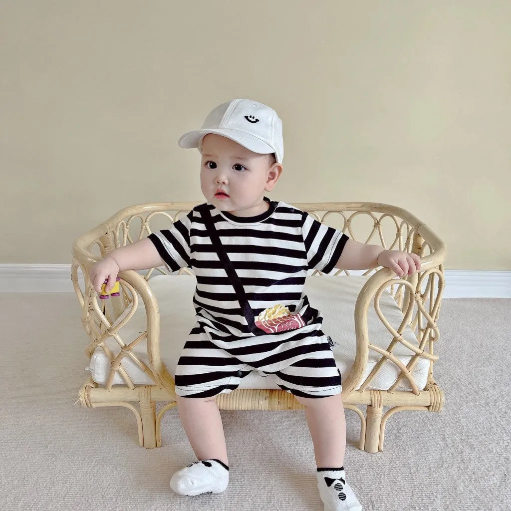 Striped Out Ha Clothing Children's Crawling Suit - Enfance-Heureuse