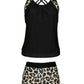 Crisscross Leopard Scoop Neck Two-Piece Swim Set - Enfance-Heureuse