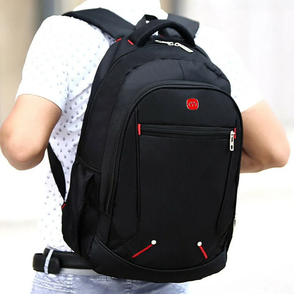 Mens Black Large Backpack Rucksack - Outdoor Sport Work School Travel Hiking Bag - Enfance-Heureuse