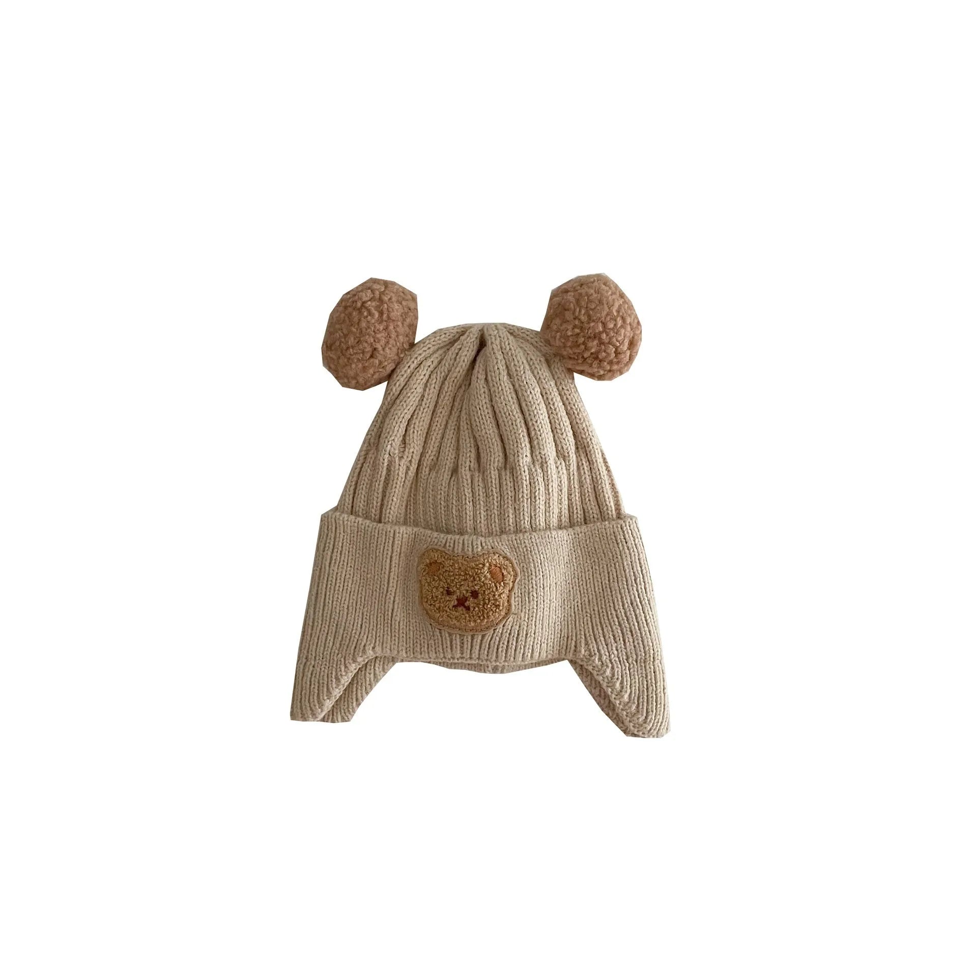 Baby Wool Cute Bear Earmuffs Hat - Enfance-Heureuse