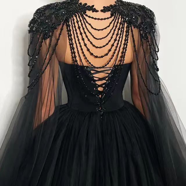 Black Evening Gown Daily Style - Enfance-Heureuse