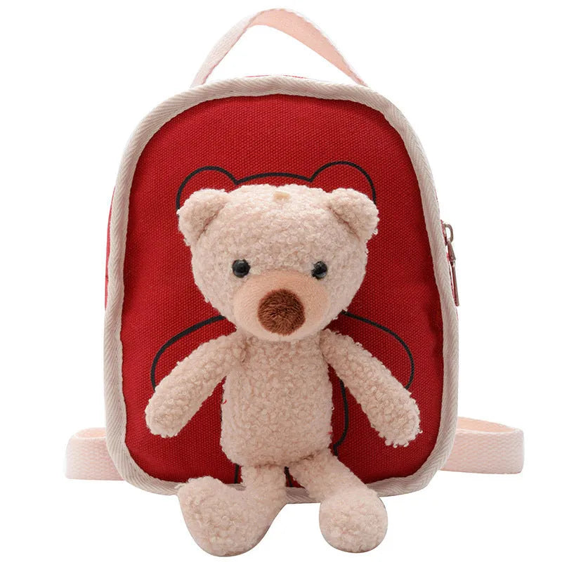 Cute Bear Doll Mini Canvas Kindergarten Backpack - Enfance-Heureuse