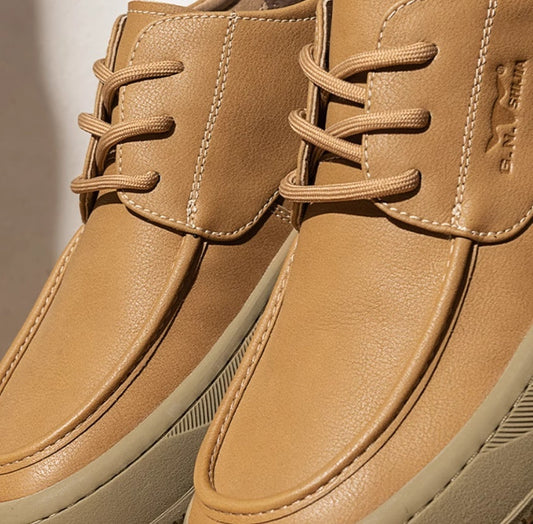 Zapatos casuales de cuero con punta grande marrón estilo retro británico