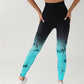Tie Dye Gradient Color Yoga Sports Leggings, Ruched High Waist Workout Seamless Scrunch Booty Leggings Butt Lift Athletic Leggings Tummy Control Yoga Pants - Enfance-Heureuse