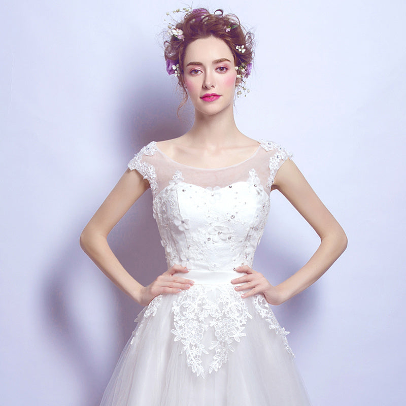 White Short Birthday Light Luxury Dress - Enfance-Heureuse