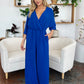 Double Take Full Size Surplice Wide Leg Jumpsuit with Pockets - Enfance-Heureuse