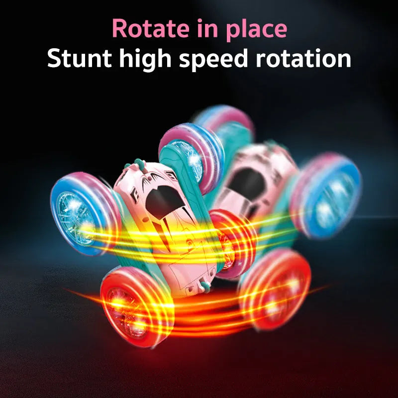 Remote Control Stunt Car Light Wheel Swing Arm Double-sided Rolling Car Toy - Enfance-Heureuse