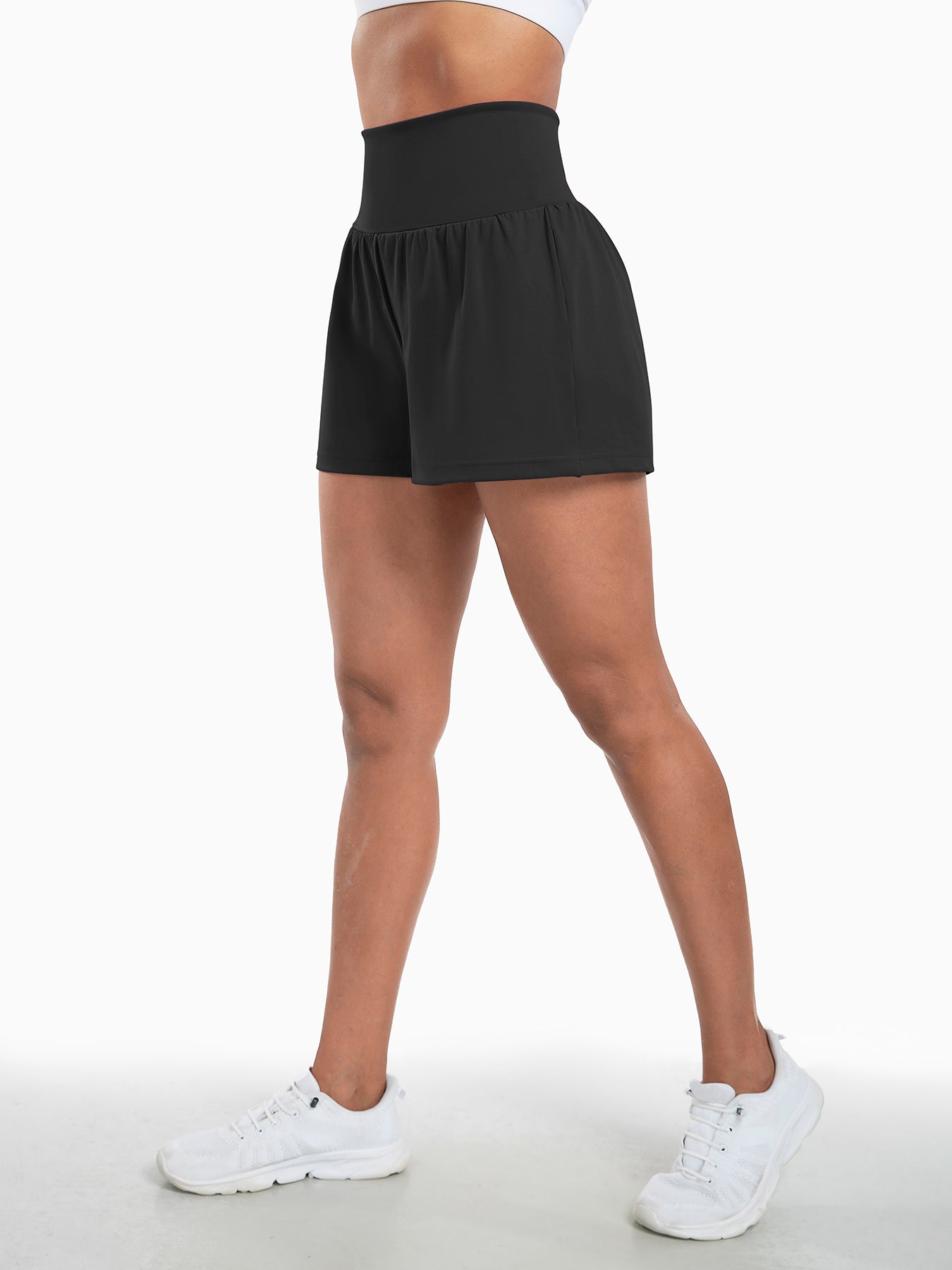 Sports Yoga Shorts High Waist Fake Two-Piece Outdoor Fitness Pants Invisible Dungarees Breathable Quick-Drying Training Wear - Enfance-Heureuse