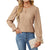 Jacquard Round Neck Long Sleeve Top Women's Clothing - Enfance-Heureuse