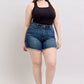 Judy Blue Tummy Control Fray Hem & Shield Back Pockets Denim Shorts