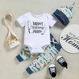 Boys Letter Print Short Sleeve Suit - Enfance-Heureuse