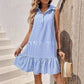 Shirt Collar Decorated With Buttons Sleeveless Dress - Enfance-Heureuse