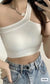 Hot Girl Irregular Shoulder Summer Vest For Women - Enfance-Heureuse