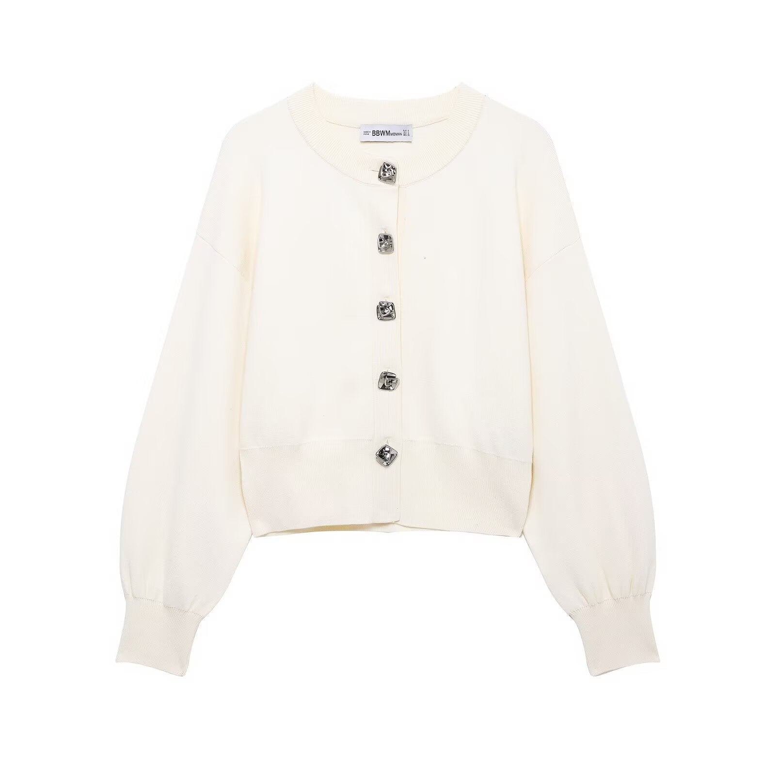 Flower Button Decoration Knitted Coat Short Mini Skirt Suit - Enfance-Heureuse