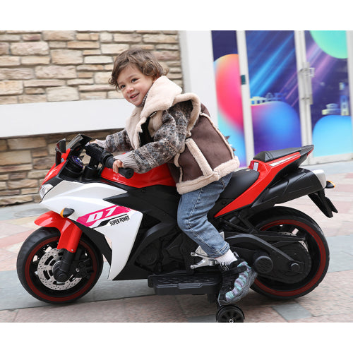 Electric Motorcycle  12V Kids Toys MotorcycleKids Electric Carelectric Ride On Toys For 3 4 5 6 Years Boys Girls With Training Wheelsmanual ThrottleDrive By Hand  Ighting Wheels