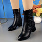 Decorative Button Zipper Non-slip Wear-resistant Fashion Boots Women's Shoes - Enfance-Heureuse