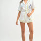MABLE Embroidered Button Down Shirt and Shorts Set - Enfance-Heureuse