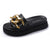Summer New Style Metal Chain Flat-bottomed Lazy Beach Flip-flop Women - Enfance-Heureuse