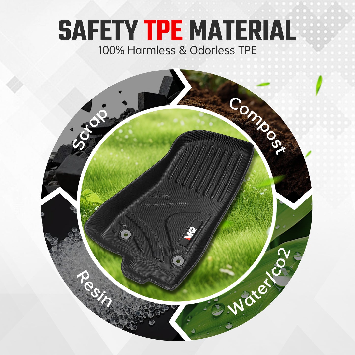 Car Floor Mats For J EEP Wrangler JL 2018 4 Doors Model, Waterproof And Stain-resistant TPE,Black 3 PCS. - Not Fit For Jeep Wrangler JK Or 4XE - Enfance-Heureuse